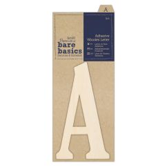 Forme decorative din lemn - litere adezive, litera A, (H) 10cm, natur, Bare Basics Papermania