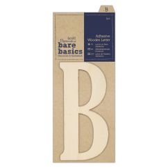 Forme decorative din lemn - litere adezive, litera B, (H) 10cm, natur, Bare Basics Papermania