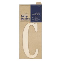 Forme decorative din lemn - litere adezive, litera C, (H) 10cm, natur, Bare Basics Papermania