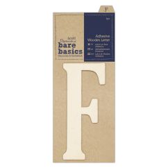 Forme decorative din lemn - litere adezive, litera F, (H) 10cm, natur, Bare Basics Papermania