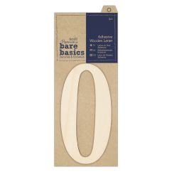 Forme decorative din lemn - litere adezive, litera O, (H) 10cm, natur, Bare Basics Papermania