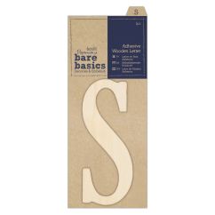 Forme decorative din lemn - litere adezive, litera S, (H) 10cm, natur, Bare Basics Papermania