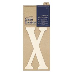 Forme decorative din lemn - litere adezive, litera X, (H) 10cm, natur, Bare Basics Papermania