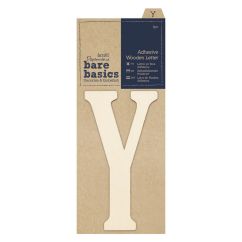 Forme decorative din lemn - litere adezive, litera Y, (H) 10cm, natur, Bare Basics Papermania