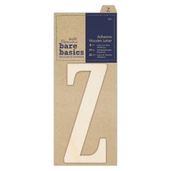 Forme decorative din lemn - litere adezive, litera Z, (H) 10cm, natur, Bare Basics Papermania