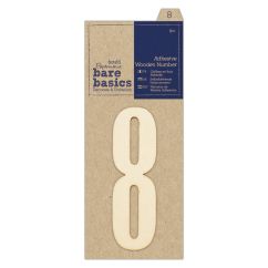 Forme decorative din lemn - numere adezive, cifra 8, (H) 10cm, natur, Bare Basics Papermania