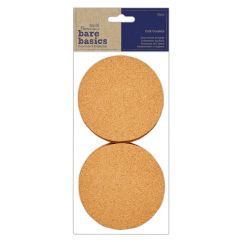 Forme decorative din pluta - cercuri/discuri/coastere din pluta, Ø 10cm, 10 buc/set, Bare Basics Papermania