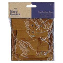 Plicuri patrate cu capsa si snur, 3 dimensiuni diferite, 6 buc/set, maro, Bare Basics Papermania