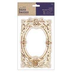 Rame decorative din lemn, 4 modele diferite, dimensiuni mari, natur, Bare Basics Papermania
