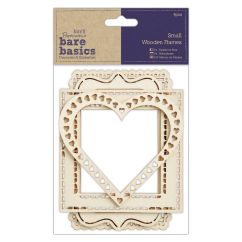 Rame decorative din lemn, 4 modele diferite, dimensiuni mici, natur, Bare Basics Papermania