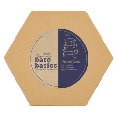 Set cutii carton, hexagon, 3 dimensiuni diferite, Bare Basics Papermania