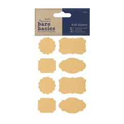 Stickere/abtibilduri kraft, etichete diferite modele, 32 buc/sticker, Bare Basics Papermania