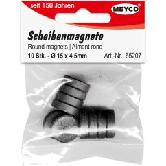 Magneti rotunzi, Ø 15mm, grosime 4.5mm, 10 buc/set, Meyco