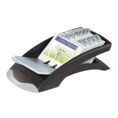 Suport liniar, pentru 200 carti de vizita, negru, Durable Visifix Desk