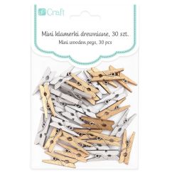 Mini carlige decorative din lemn, 2.5cm, 30 buc/set, auriu/argintiu, Dp Craft