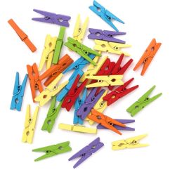 Mini carlige decorative din lemn, 3cm, 30 buc/set, diferite culori, Dp Craft