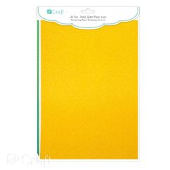 Hartie cu sclipici/glitter pe ambele fete, 6 buc/set, diferite culori, Dp Craft