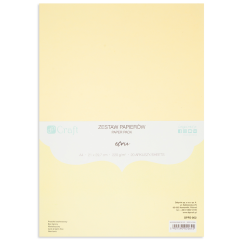 Carton colorat A4, 220 g/mp, 20 coli/set, crem, Dp Craft