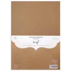 Carton natur/kraft A4, 220 g/mp, 20 coli/set, maro, Dp Craft