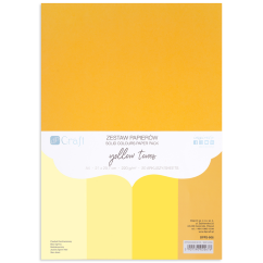 Carton colorat A4, 220 g/mp, 20 coli/set, nuante de galben, Dp Craft