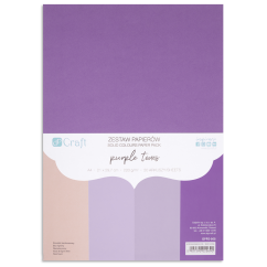Carton colorat A4, 220 g/mp, 20 coli/set, nuante de violet, Dp Craft