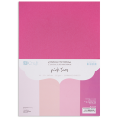 Carton colorat A4, 220 g/mp, 20 coli/set, nuante de roz, Dp Craft