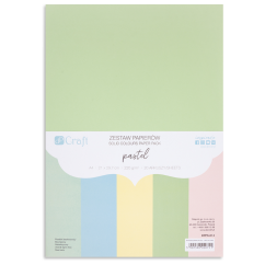 Carton colorat A4, 220 g/mp, 20 coli/set, diferite culori pastelate, Dp Craft