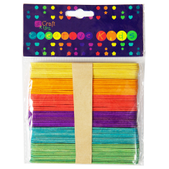 Bete creative din lemn, 11.5x1cm, 50 buc/set, diferite culori, Dp Craft