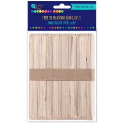 Bete creative jumbo din lemn, 14.8x1.7cm, 60 buc/set, natur, Dp Craft