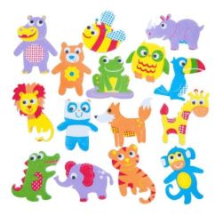 Stickere/abtibilduri din spuma, lumea animalelor, 100 buc/set, Dp Craft