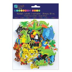 Stickere/abtibilduri din spuma, animale din jungla, 100 buc/set, Dp Craft