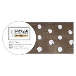 Banda adeziva decorativa washi, 3cmx3m, Silver Spot, Capsule Elements, Papermania