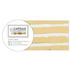 Banda adeziva decorativa washi, 3cmx3m, Gold Stripe, Capsule Elements, Papermania
