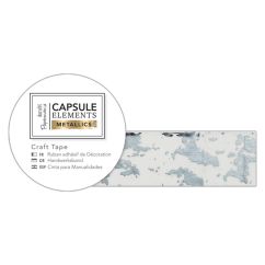 Banda adeziva decorativa washi, 1.5cmx3m, Silver Texture, Capsule Elements, Papermania