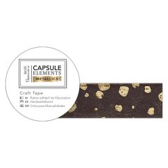 Banda adeziva decorativa washi, 1.5cmx3m, Gold Spot, Capsule Elements, Papermania