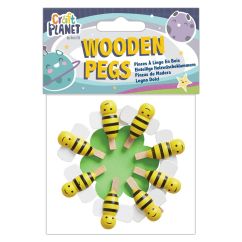 Carlige decorative din lemn, albinute, 8 buc/set, Craft Planet