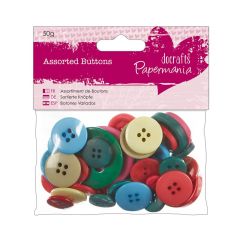 Nasturi decorativi din plastic, diferite modele si dimensiuni, 50g/set, brights, Papermania