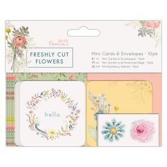 Mini felicitari cu flori, 10 buc/set, Papermania