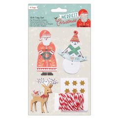 Etichete pentru cadouri de Craciun, 9 buc/set, Merriest Christmas, Papermania