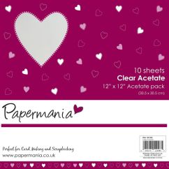 Folii de acetat/acetofan, 30.5x30.5cm, 10 folii/set, transparent, Papermania