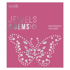 Sticker/abtibild din perle si strasuri/pietre adezive, fluture, Jewels&Gems