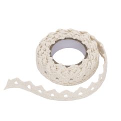 Dantela decorativa adeziva din bumbac, 1.8m, crem, Dp Craft