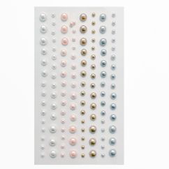 Perle adezive, Ø 3/4/5/6mm, 120 buc/set, mocca cream, Dp Craft