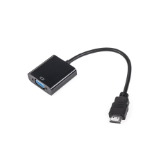 Adaptor HDMI tata - VGA mama & audio, 20cm, negru, Cabletech