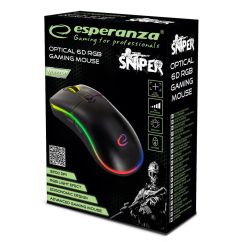 Mouse optic gaming USB 2.0, 6 butoane, negru/rgb, Sniper Esperanza