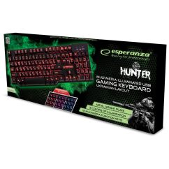 Tastatura gaming iluminata USB, 12 taste multimedia, negru/rgb, Hunter Esperanza