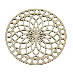 Baza din lemn pentru cosuri, forma rotunda cu floare, Ø 15cm, Dp Craft