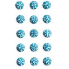 Strasuri/pietre adezive, fulgi de zapada, Ø 15mm, 15 buc/set, bleu, Dp Craft