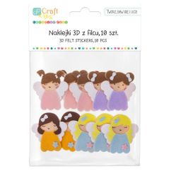 Forme decorative din fetru - ingerasi 3D, autoadezivi, 10 buc/set, Dp Craft