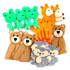 Forme decorative din spuma/hartie gumata - animalele din padure 3D, autoadezive, 12 buc/set, Dp Craft